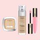 L'Oreal Paris True Match Liquid Foundation with Powder Compact Brilliant Savor Lipstick Makeup set