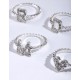 Silver Dream Letter Ring 6PK