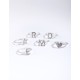 Silver Dream Letter Ring 6PK