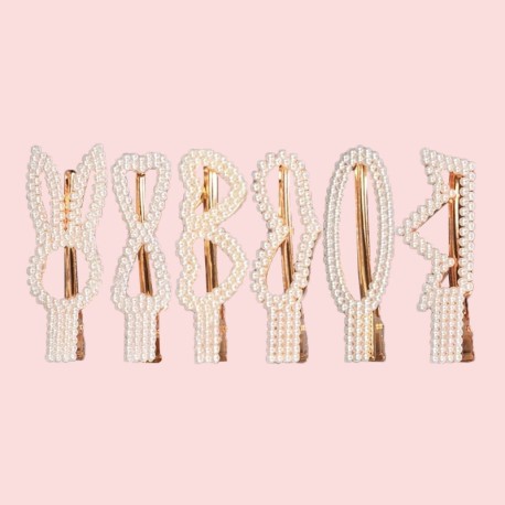 5pcs in 1 set Pretty Hair Accessories Hair Clip set Multi Elegant Faux Pearl Cute Hair Clip