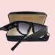 Witchery Kaia Sunglasses Black Oversized Flat Top Aviator D Frame Unisex Sunglasses