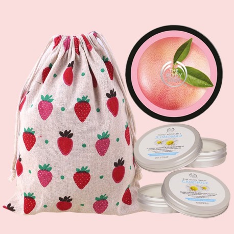 The Body Shop 48Hr Moisture Strawberry Body Butter Normal to Dry Camomile Sumptuous Cleansing Butter set