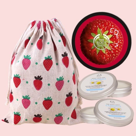 The Body Shop 48Hr Moisture Strawberry Body Butter Normal to Dry Camomile Sumptuous Cleansing Butter set