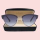 Witchery Signature Brand New Maggie Shiny Gunmetal Frame Smoke Grad Navy Cat Eye Cool Sunglasses