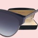 Witchery Signature Brand New Maggie Shiny Gunmetal Frame Smoke Grad Navy Cat Eye Cool Sunglasses