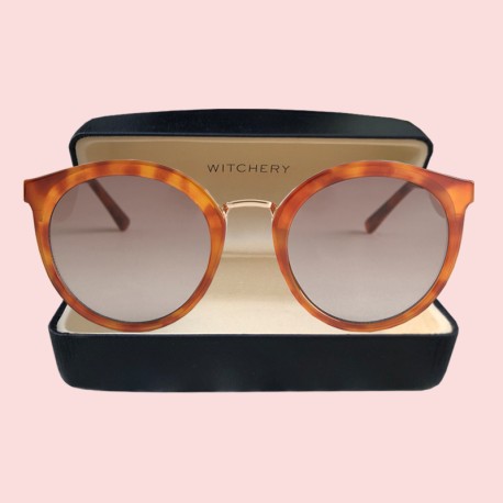 Witchery Brand New Classic Mali Sunglasses Autumn Brown Round Tortoiseshell Sunglasses