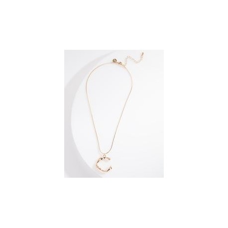 Gold Letter C  Bamboo Necklace