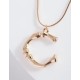 Gold Letter C  Bamboo Necklace