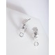 Silver Filigree Charm Hoop Earring