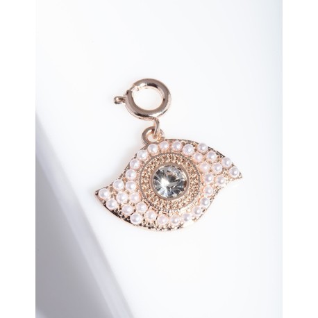 Rose Gold Pearl Eye Charm