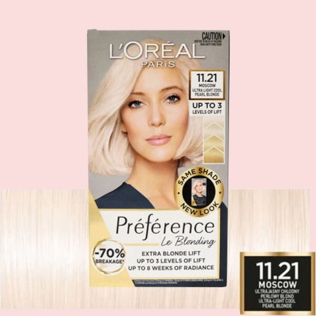 L'Oreal Preference Le Blonding Hair Color 11.21 Moscow Ultra Light Cool Pearl Blonde