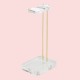 Otto Premium Acrylic Headphone Stand Clear Design with Stylish Gold Metal Accents
