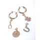 Gold Fortune Charm Earrings 4PK