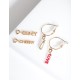 Gold Word Charm Hoop Earring