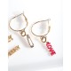 Gold Word Charm Hoop Earring