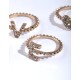 Gold Love Word Rings 5PK