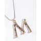 Gold Letter "M" Bamboo Necklace