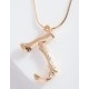 Gold Letter "J" Bamboo Necklace