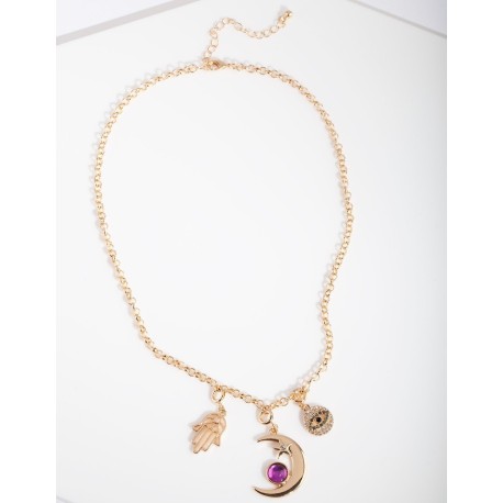 Gold Celestial Charm Necklace Colour