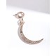 Rose Gold Crystal Moon Charm